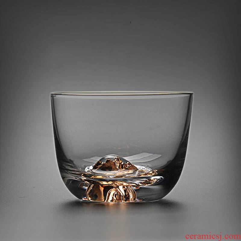 Kung fu masters cup concept of Japanese mountain noggin pure manual jinbei Pyrex glass transparent single CPU boutique hide