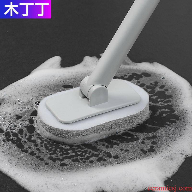 Corner brush the floor tile sponge cleaning the bathroom to wash the toilet wall long handle toilet toilet bath crock FJa