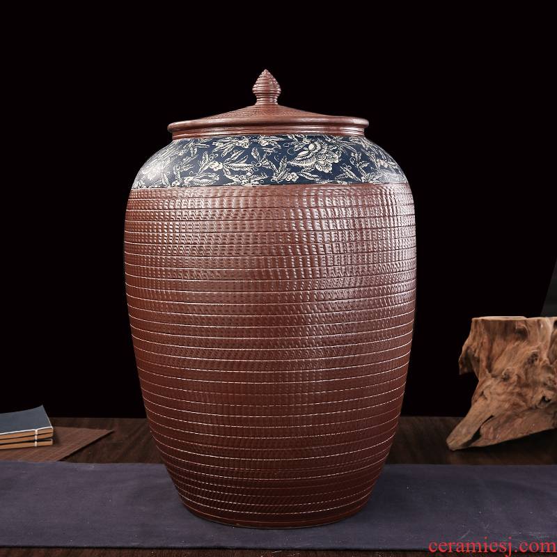 Jingdezhen ceramic barrel ricer box 20 jins of 50 kg 100 catties of household ceramics storage tank is sealed container caddy fixings