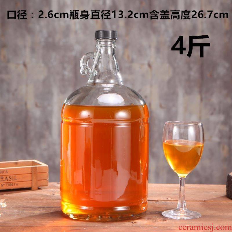Thickening seal pot mercifully wine brewing wine with cover arbutus small tank bottle expressions using transparent glass bottle bottle