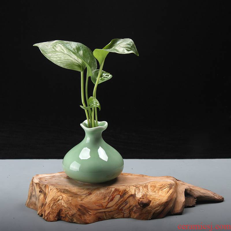Jia the qing fang longquan celadon furnishing articles contracted sitting room floret hydroponic flower vases, pottery and porcelain home decoration