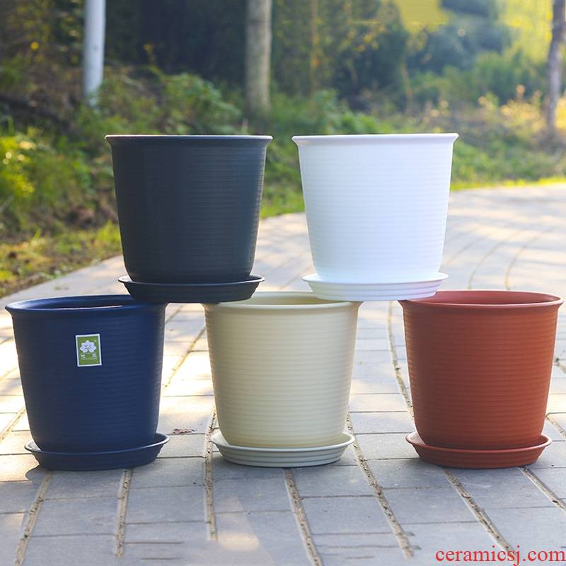 The New high - grade environmental protection resin flower pot deepen thickening hasting ceramic flower pot pot plastic meat more money plant flower pot