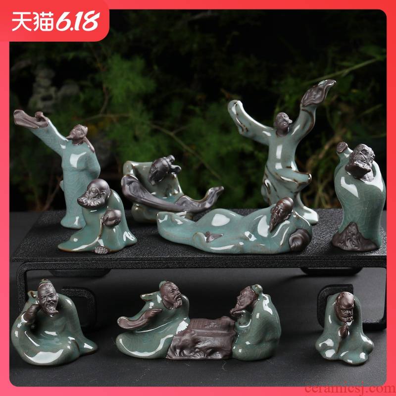 Creative home furnishing articles to restore ancient ways young monk brother ceramic up man tea pet take spoil water machine accessories diy car