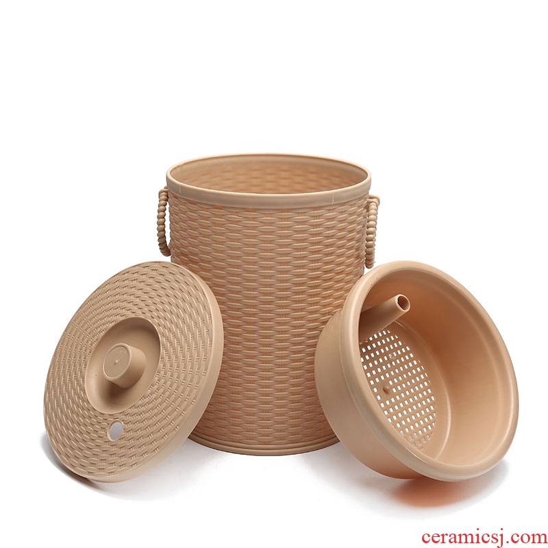 Detong dross barrel barrels of the sitting room of household wastewater trumpet tea barrel tea accessories tea filter drainage trash can