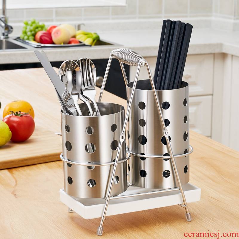 Onlycook 304 stainless steel tube water pans binocular chopsticks chopsticks cage chopsticks tube tableware is received in the kitchen