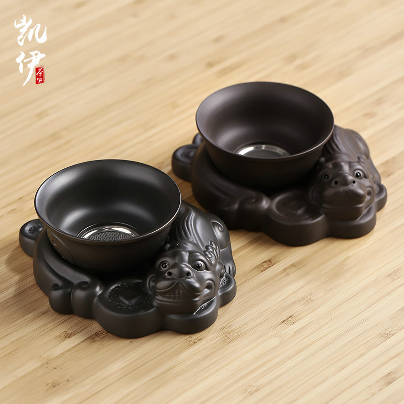 Violet arenaceous) filter purple clay kung fu tea tea set points in hot tea filter good creative filter tea accessories