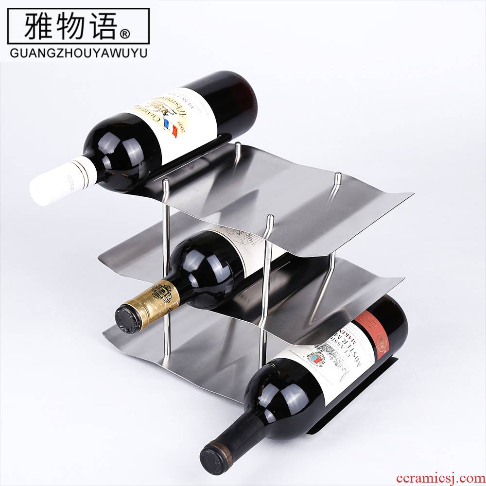 Jas by Tate of three the layers stainless steel wine rack furnishing articles creative display bottle home European wine rack