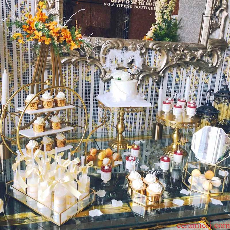 European dessert table furnishing articles suit snack tray display wedding buffet birthday afternoon tea table