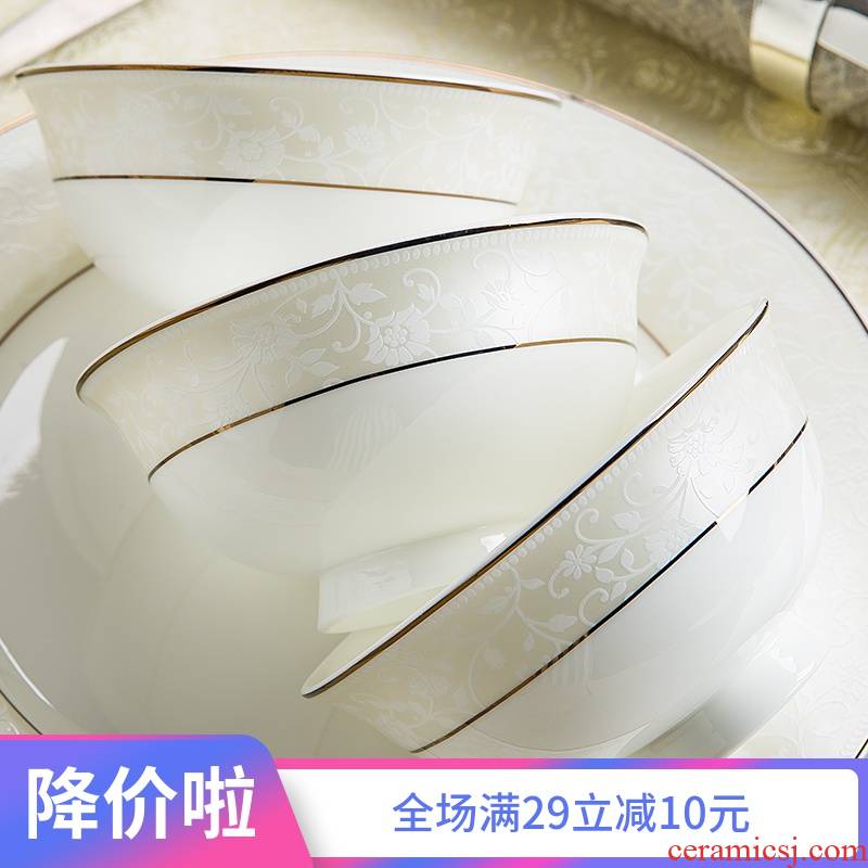 10 a to jingdezhen domestic rice bowls ceramic tableware for a single job dishes suit small dishes soup bowl