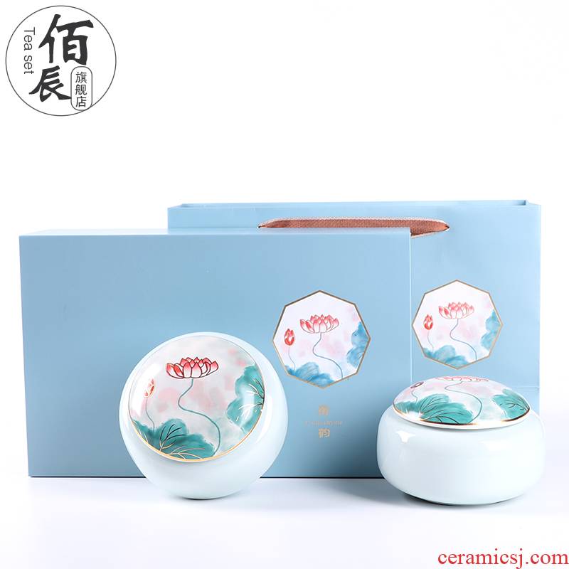 Tea packaging high - end gift box empty box ceramic Tea pot Tea, green Tea Tea to wake seal tank half jins installed