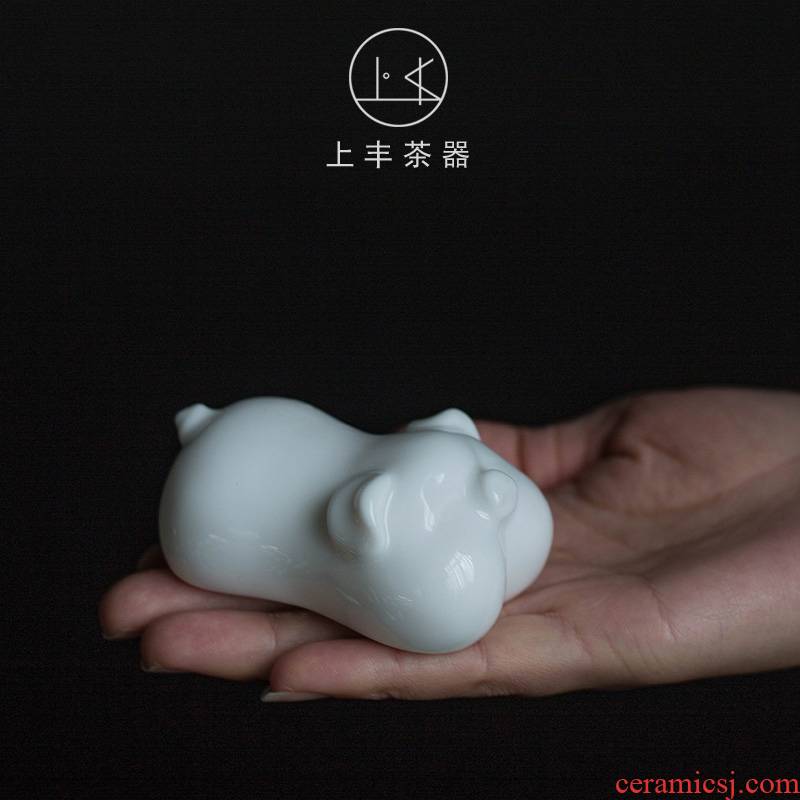 On the an abundant blessing pig express it in pet play pig furnishing articles furnishing articles creative white porcelain tea kung fu tea tea tea accessories