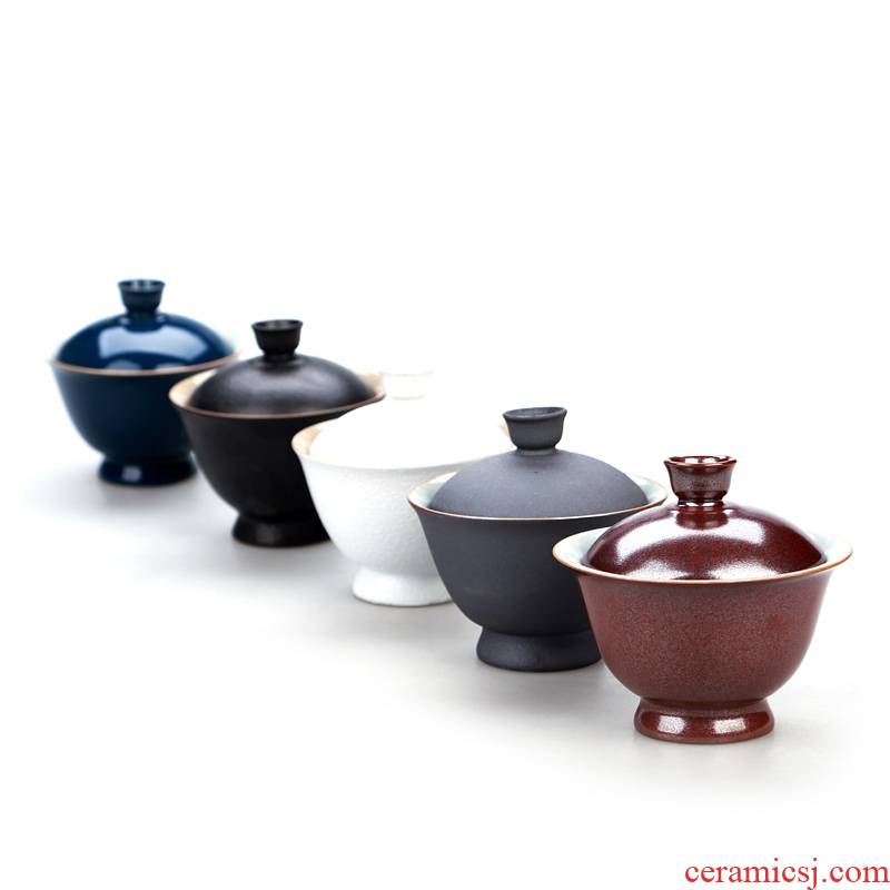 Hong bo acura ceramic tureen kung fu tea bowl three bowl of tureen ceramic teapot teacup flush tank