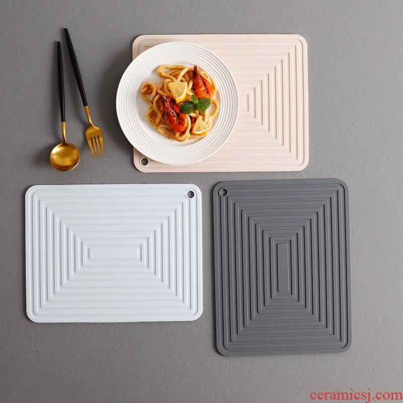 BQ square silicone pot holder insulation pad household kitchen eat mat cup plate waterlogging under caused by excessive rainfall mat mat heat hot dishes