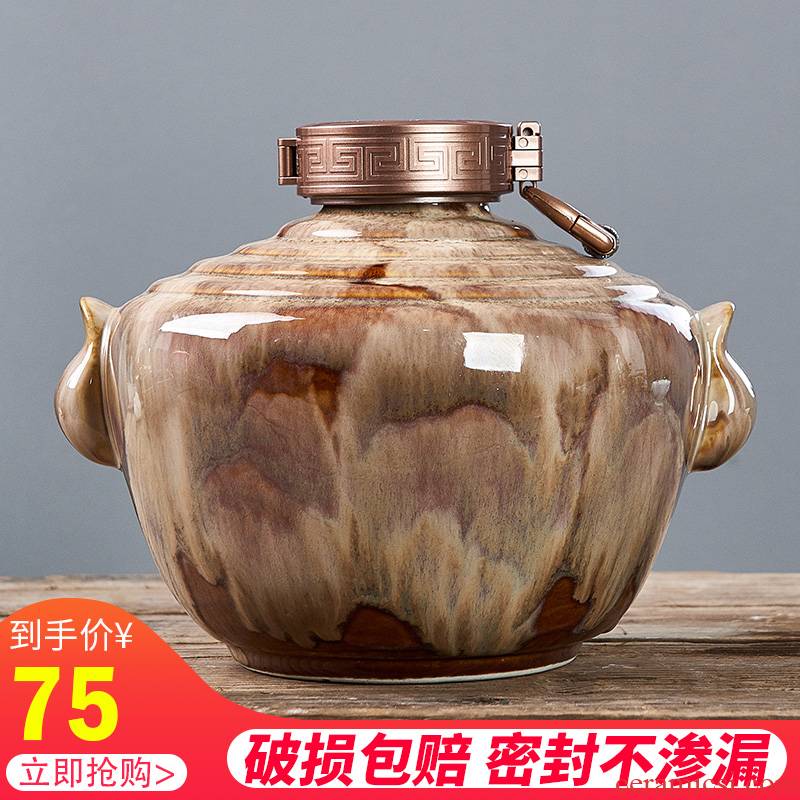 The Jar of jingdezhen ceramic household seal aged 5 jins of variable an empty bottle wine hip high temperature ceramic