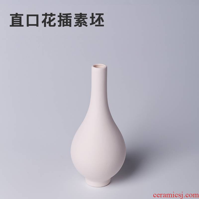Straight opening flower vases, pottery, billet DIY plain grey pottery bar would ceramics