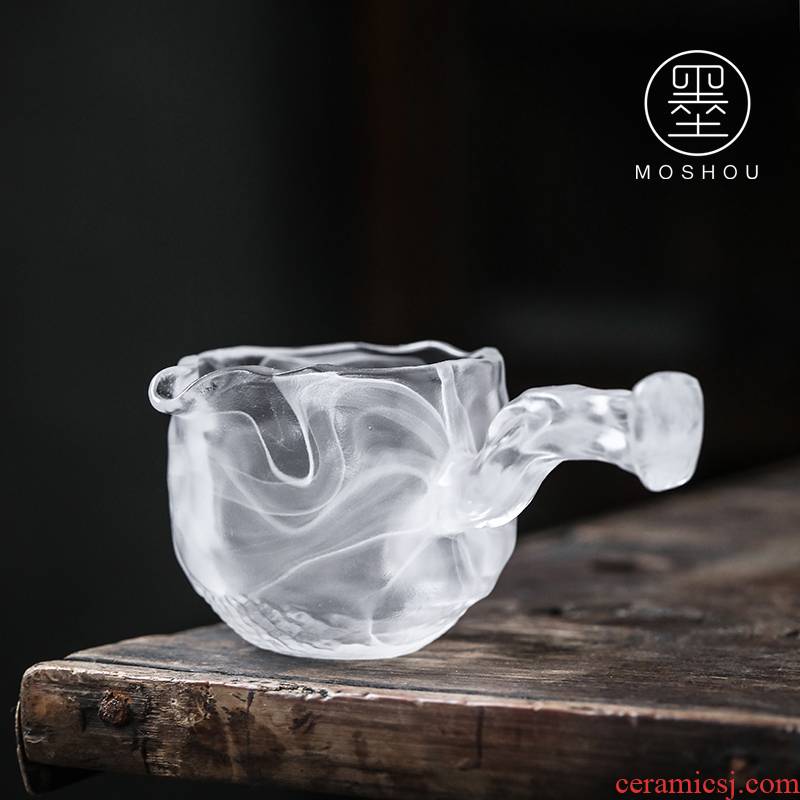 By the side of the fair manual coloured glaze glass cup upset points tea tea sea transparent kung fu tea accessories