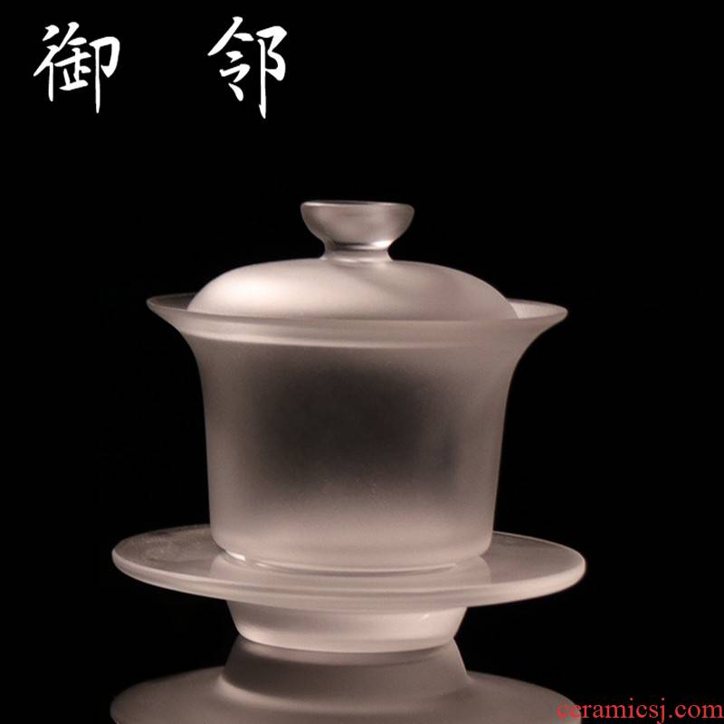 Coloured glaze tureen large glass tea machine only three bowl cups transparent kung fu tea pot of tea tray