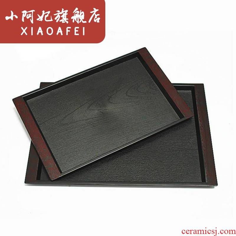 The new Japanese tea tray plastic wood tray rectangle plate fixed place other slip plane tray of fruit.