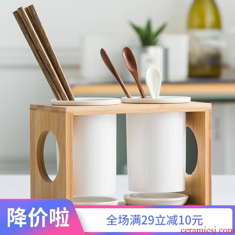 Love jue informs the chopsticks barrels chopsticks box of ceramic tube of waterlogging under caused by excessive rainfall mouldproof chopsticks chopsticks box of kitchen shelf is received