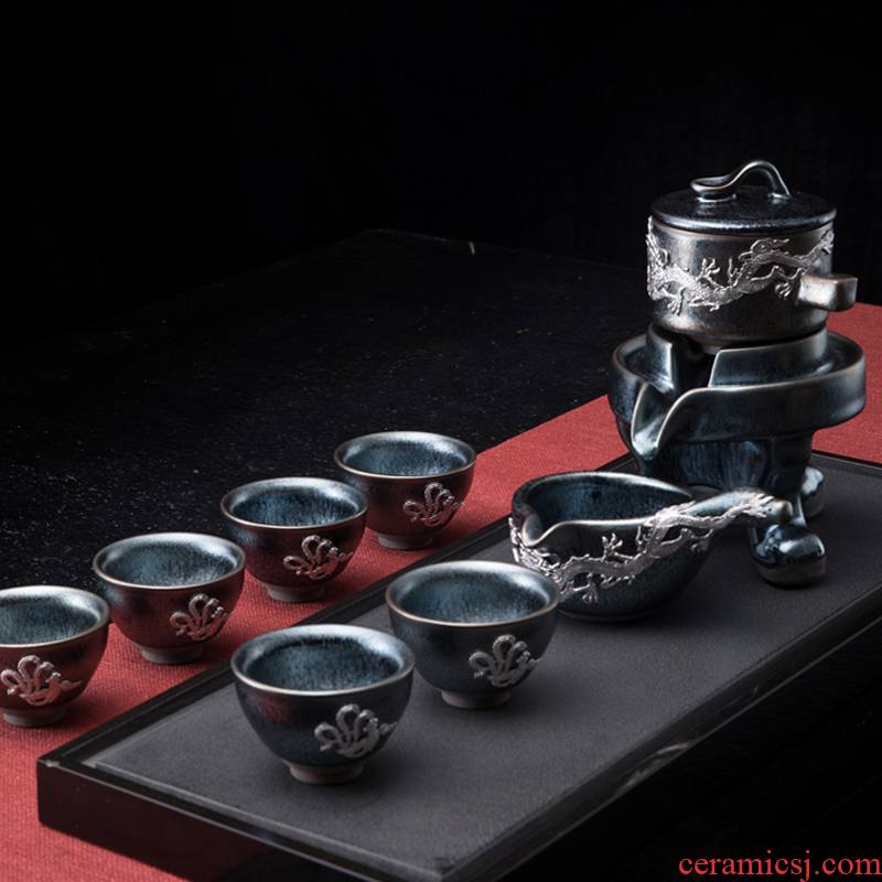 Build light coppering. As the silver tea set home lazy all semi - automatic atone tea ware ceramic teapot kung fu tea cups