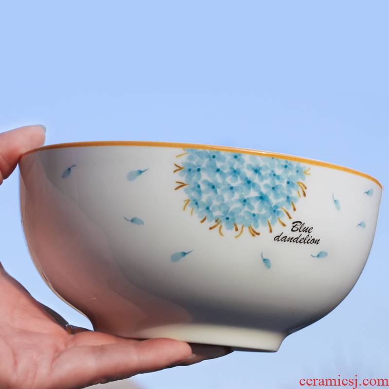 Dandelion creative household noodles bowl of soup bowl large salad bowl bowl pull rainbow such as bowl mercifully rainbow such use ceramic bowl suit