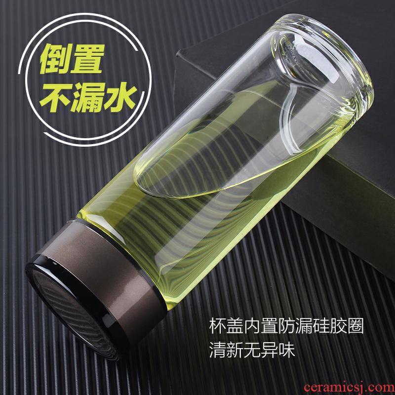 Contracted male more transparent single - layer glass large - capacity glass portable to hold to high temperature and high borosilicate ultimately responds tea cup
