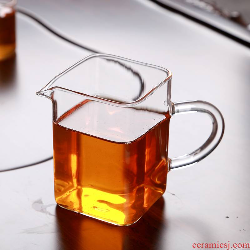 High - temperature transparent glass pointed expressions using portion kung fu tea set reasonable heat resistant glass cup of tea, tea sea manually