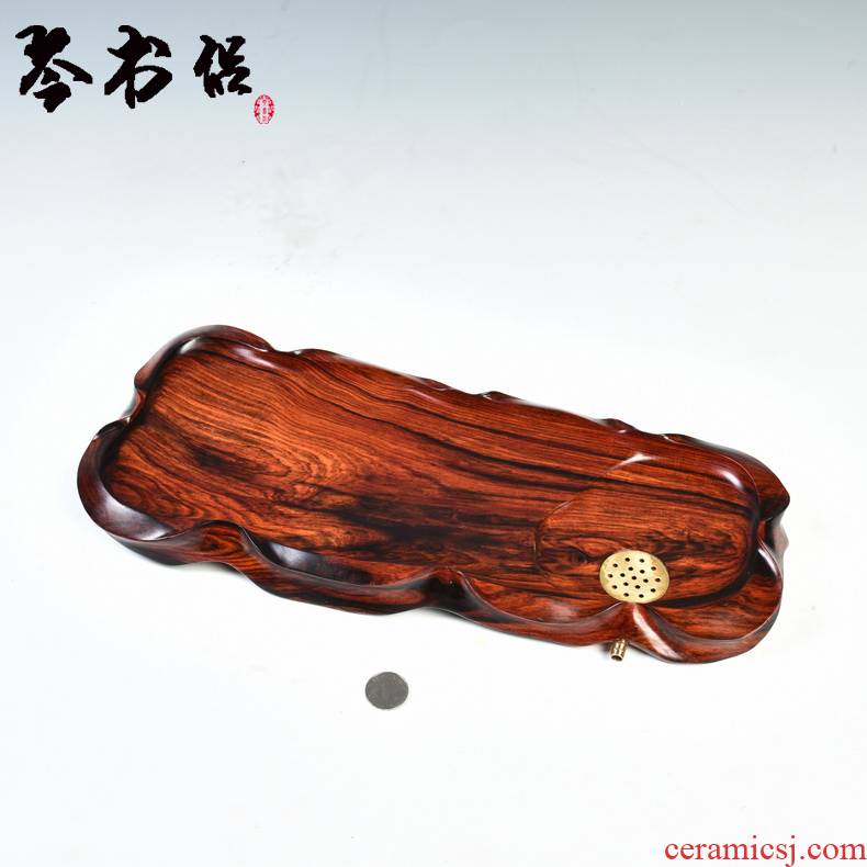 Pianology picking Laos red acid branch annatto tea tray type with root carving log in cocobolo wood tea blocks