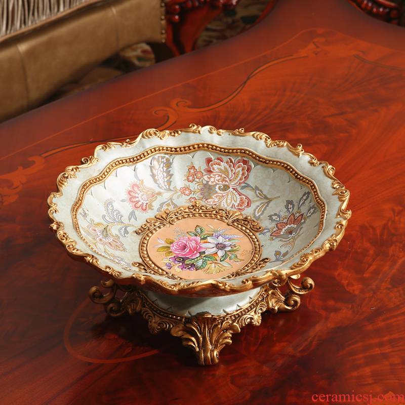 The sitting room tea table home decoration retro compote adornment furnishing articles creative big fruit bowl bowl ou