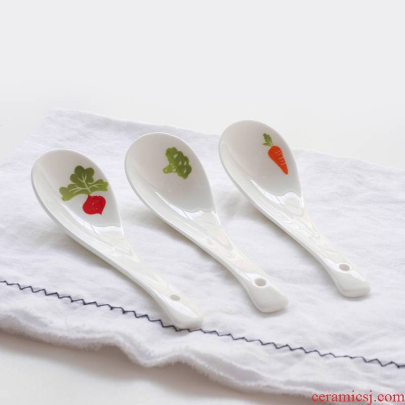 The Vegetables series small creative ipads porcelain spoon, spoon, ladle small spoon to eat small spoon