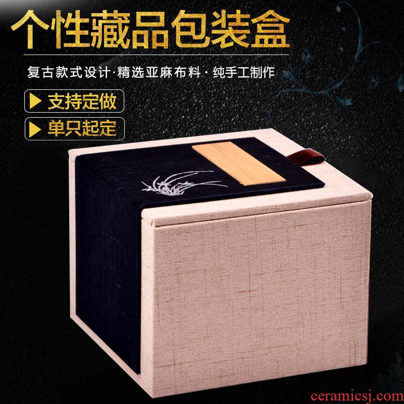 Furnishing articles carved pieces of fine jade porcelain antique collection spot bamboo box private custom gift packaging notes cloth