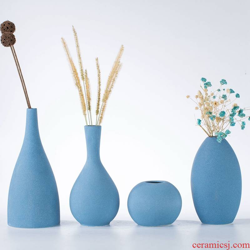 Blue frosted flower arranging all over the sky star, dried flowers sitting room creative European - style decoration household small pure and fresh and ceramic vases, furnishing articles