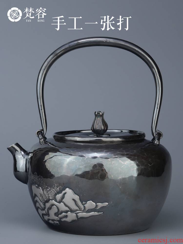 Vatican RongYin is pure silver pot of hammer eye grain Japanese teapot household kettle girder pot of a play by hand