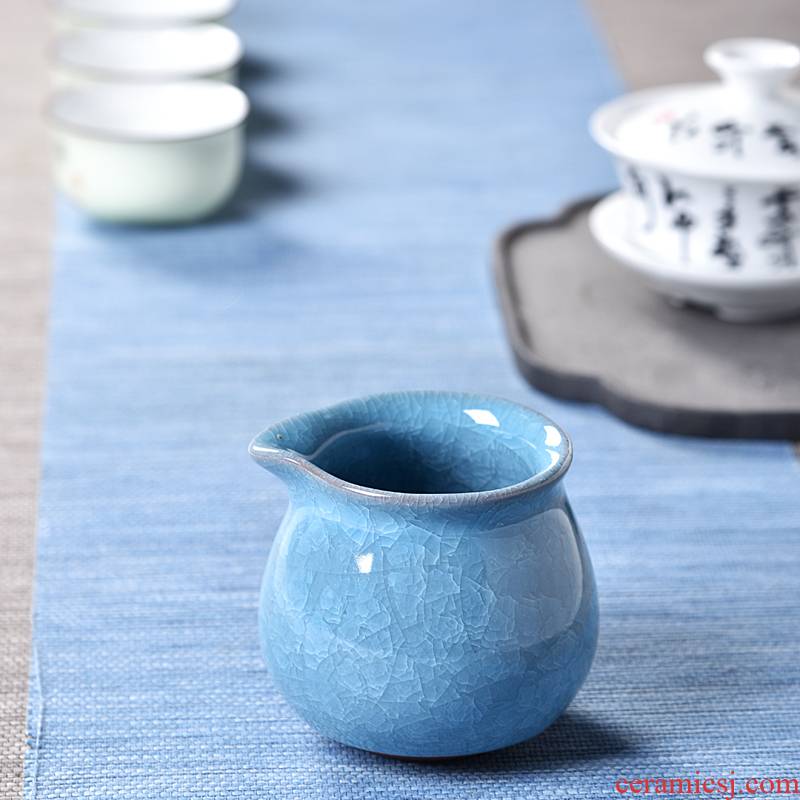Ice crack fair ceramic cup side the tea ware integration points household kung fu tea accessories white porcelain cups fair cup