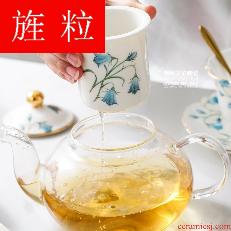 Continuous ceramic flower pot fruit grain of pastoral butterfly orchid suits for heat - resistant ceramic glass teapot cooked tea flowers
