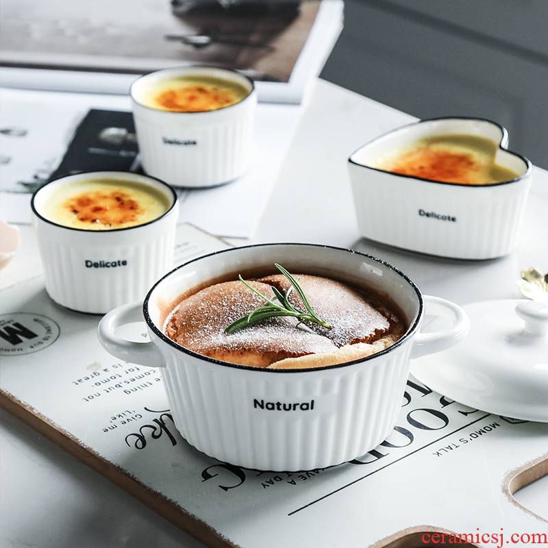 Wuxin ceramic creative shu she children steamed egg bake bowl dessert pudding cups oven for household utensils