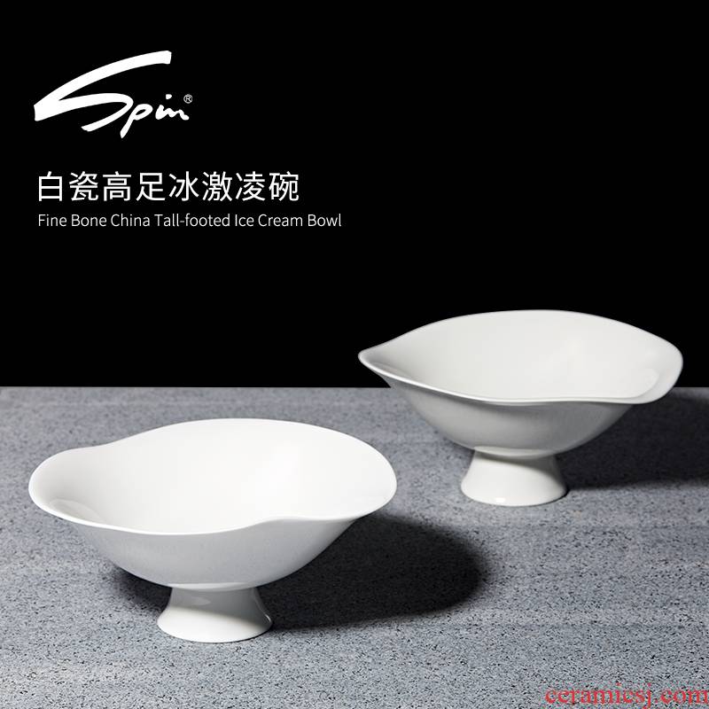 Spin white porcelain best dessert bowls, ceramic fruit bowl of ice cream move creative household tableware ins before the food bowl