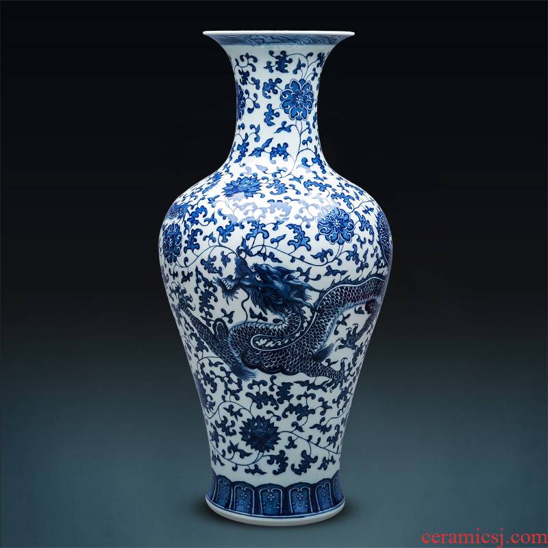Jingdezhen porcelain ceramic archaize floor big blue and white porcelain vase large furnishing articles classical decoration home decoration