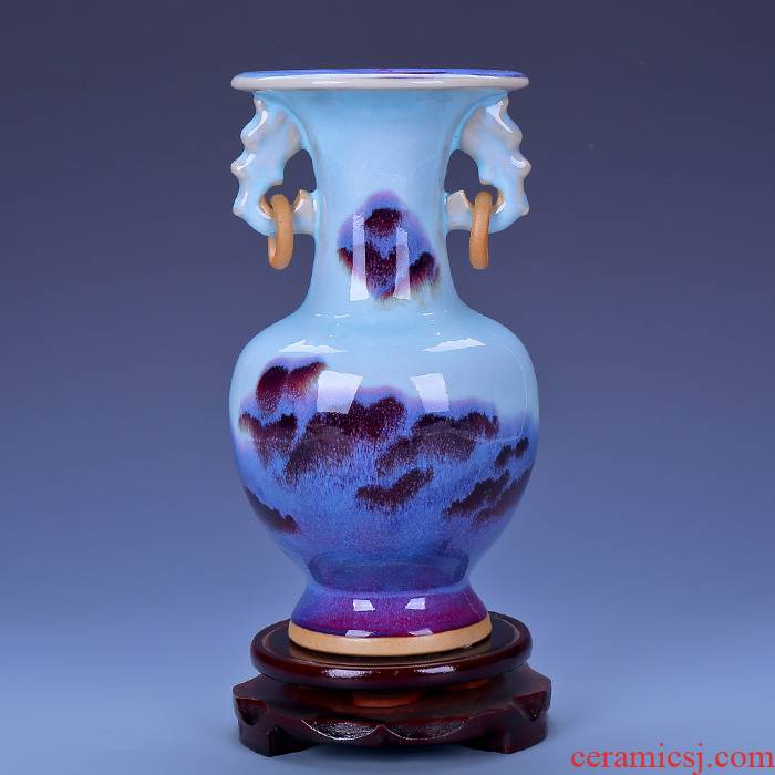 The P2 jingdezhen ceramics antique vase household of Chinese style living room rack furnishing articles ice flower arranging porcelain decoration