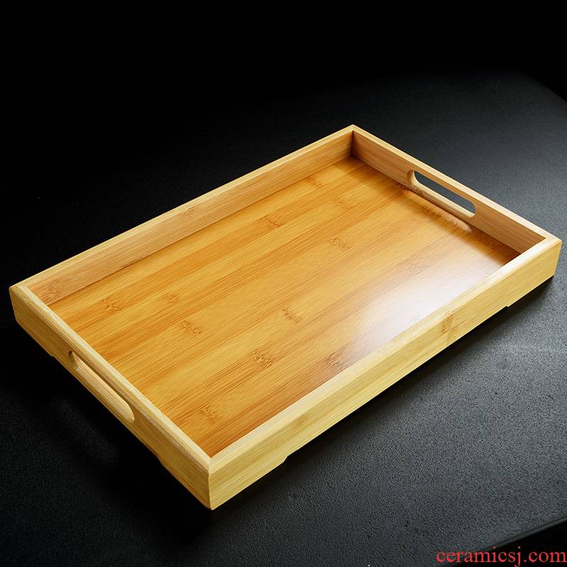 Old &, portable saucer plate of Japanese simple rectangular bamboo tea tray tea cups to receive dish of tea sets tea tray