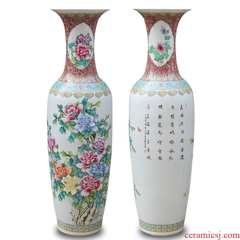 381 jingdezhen ceramics hand - made archaize pastel peony of large vase vases sitting room adornment is placed