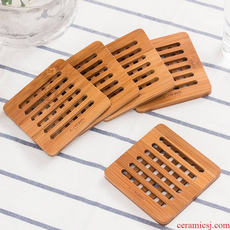 Tableware against hot new thermal insulation as table eat mat multi - functional base wooden heat - resistant household hollow out