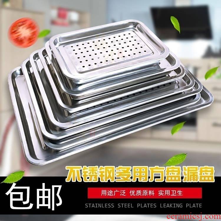 Disinfection cabinet is leaking water cup tea tray kitchen stainless steel tray rectangle barbecue dribbling hole, connect the dribbling drain oil tapping