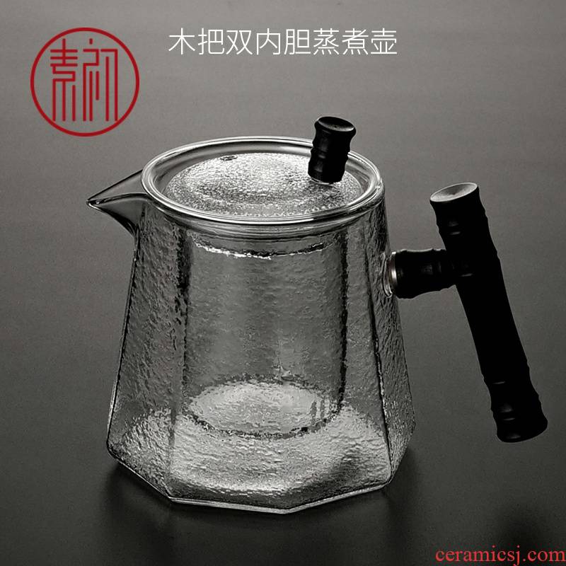 The element at The beginning of The double tank heat resisting high temperature steaming tea teapot with thick glass The boiled tea, The electric TaoLu special tea set with lateral