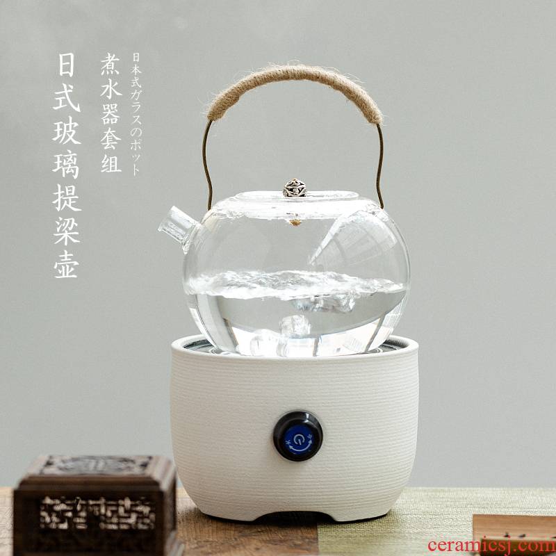 High temperature resistant glass flower pot girder teapot kung fu tea set suits for the boiled tea, the electric TaoLu special kettle