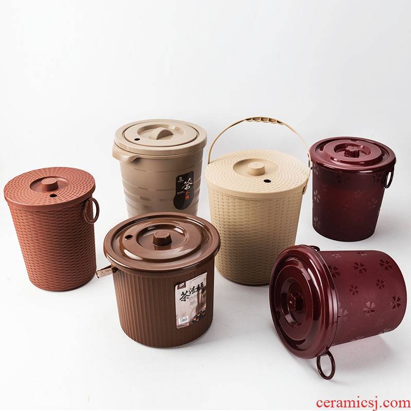 In building a dross barrels of household kung fu tea tea tea bucket water portable thick round bucket
