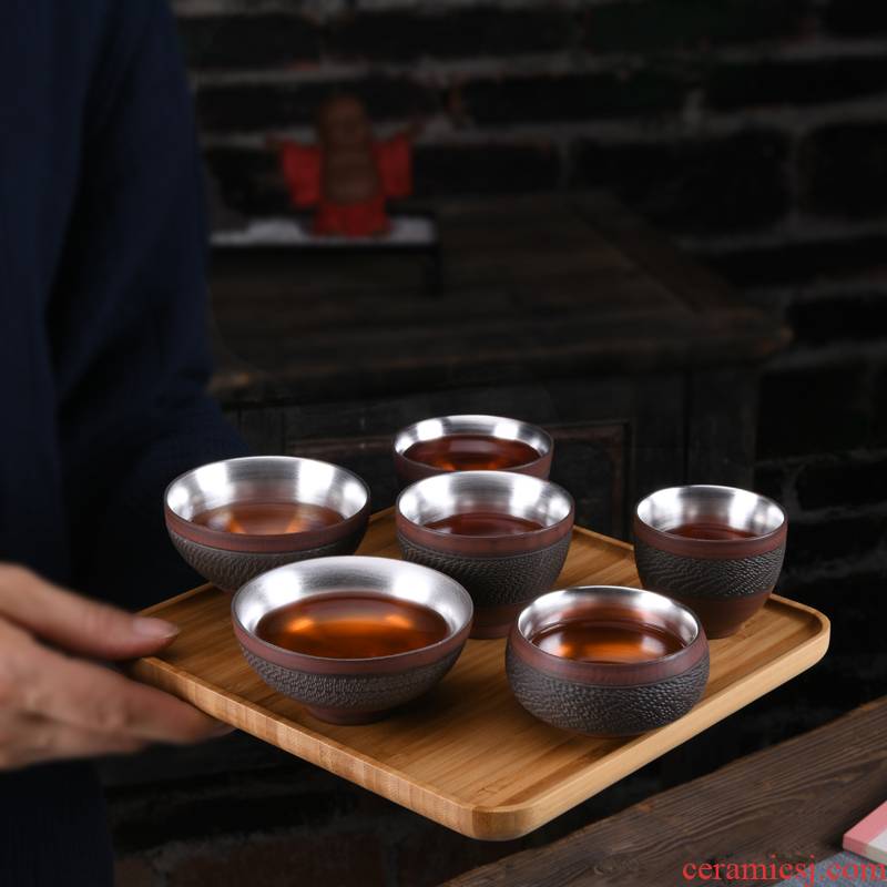 Xu ink yunnan jianshui purple TaoLiu silver hand personal cup sample tea cup master cup single CPU kung fu tea set