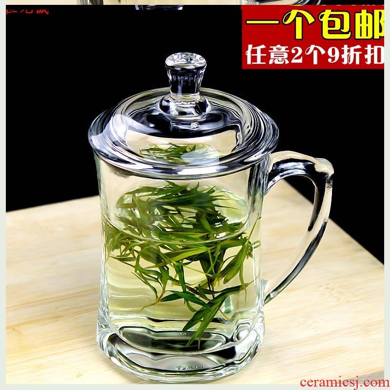 Take with the lid with handle heat resisting Japanese without colorless glass cup office mini size and move