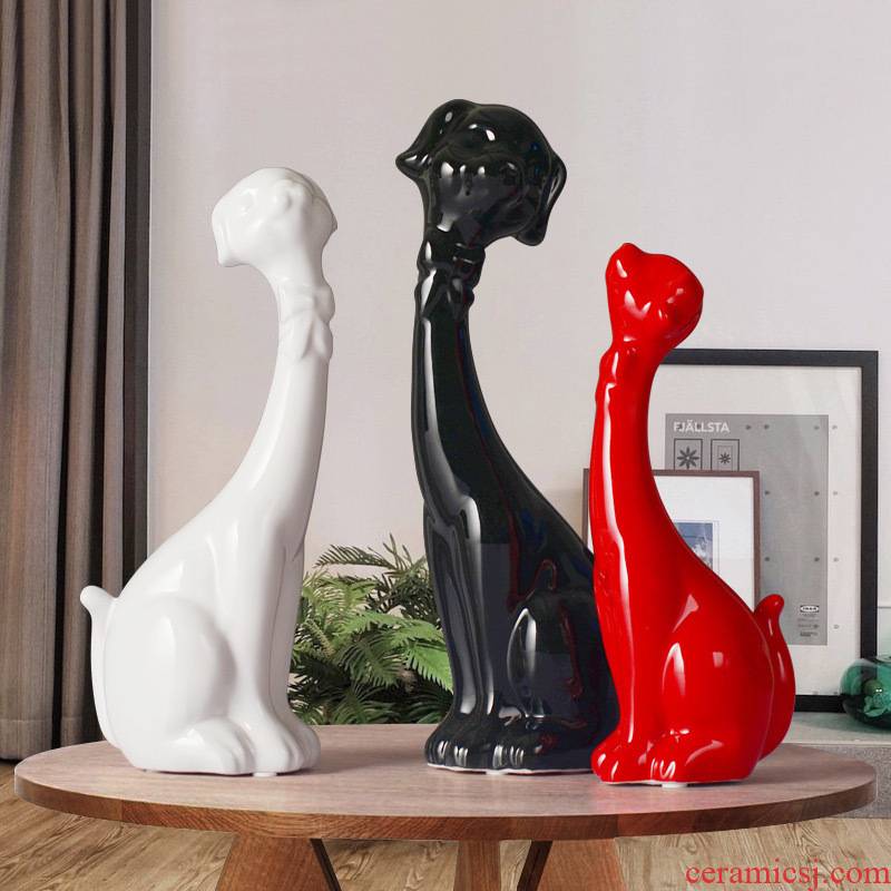 I sitting room adornment prosperous wealth dog swan feather wedding present ceramic crafts new bedroom furnishing articles