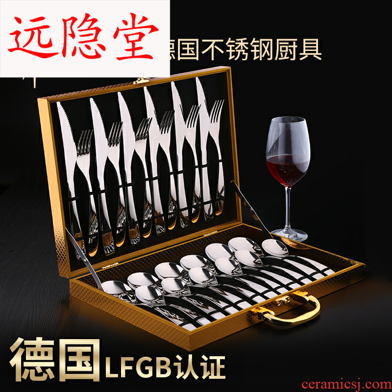 German western - style food tableware knife and fork home European top - grade set of knife and fork spoon, three - piece steak knife and fork dish suits for